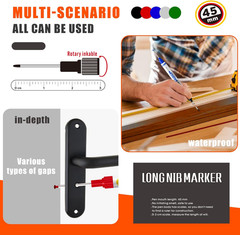 12 Pcs Multi-Purpose Long Head Deep Hole Marker Pens, Long Nib Marker for Metal,