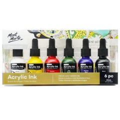 Mont Marte Acrylic Ink Premium 6pc x 20ml (0.7 US fl.oz), 0.7 fl oz