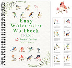 Watercolor Workbook Flower Plants, 15 Different Patterns of Original DIY Designs