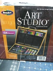 New Sealed 68 Piece Roseart Professional Art Studio Collection In Wooden Case