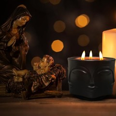 Strong Eucalyptus & Rosemary 3 Wick Black Large Candle, 20oz, Large,