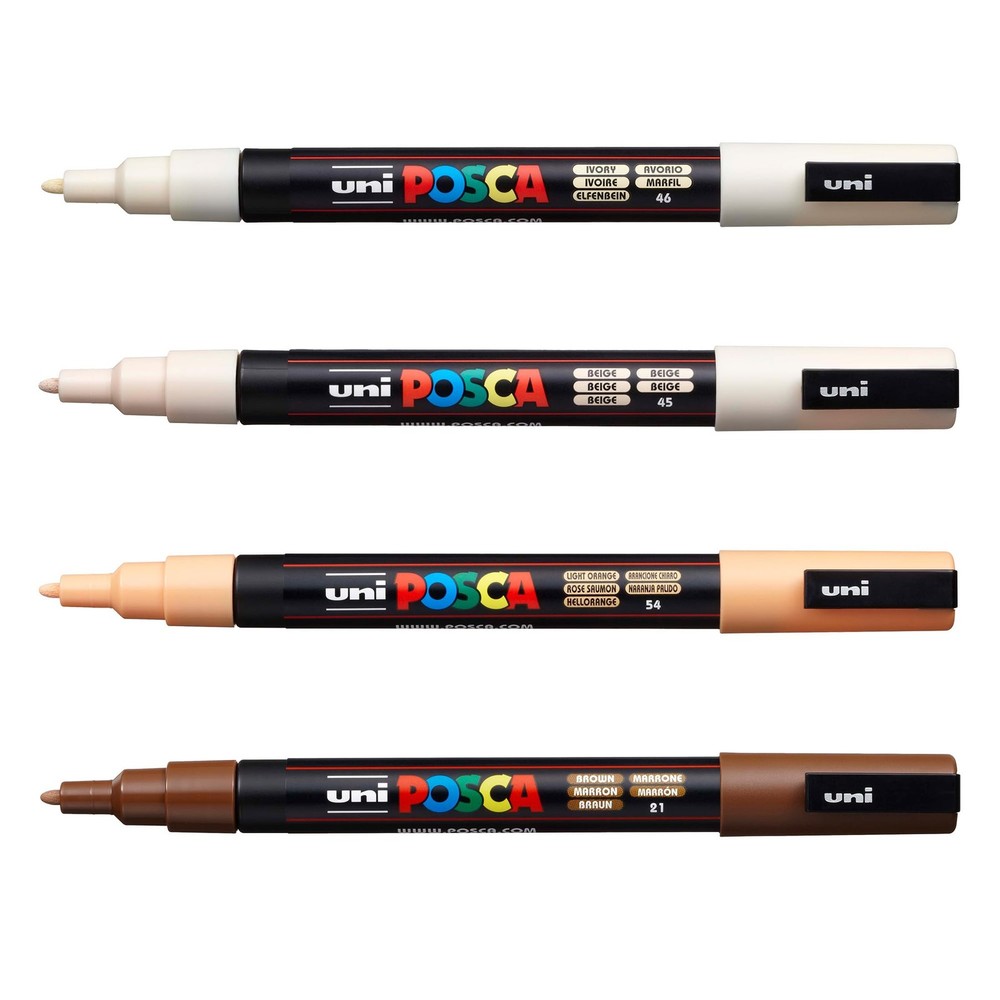 Paint Markers Set of 4 Warm Neutral Tones; 3M Fine Markers with Reversible Ti…