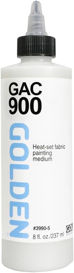 GAC 900 by GOLDEN, 8 oz Jar, Professional Fluid Mediums Heat-Set Fabric Painting