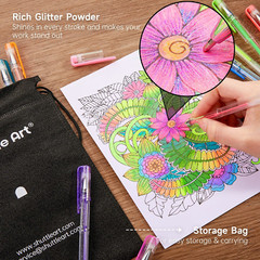80 Pack Glitter Gel Pens Set with 40 Colors and Refills for Coloring Crafts
