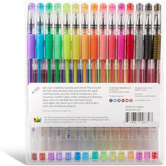 GLITTER Rollerball GEL PENS, 30 Sparkling Colors with Soft-Grip Comfort, XL Ink