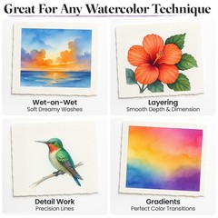 Watercolor Paint Set – 48 Semi-Moist Colors with Brushes, Pad & Supplies