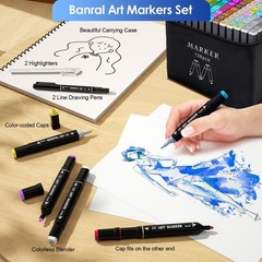 Alcohol Markers Set, 136 Colors Dual Tip Alcohol Based Art Marker for Artists…