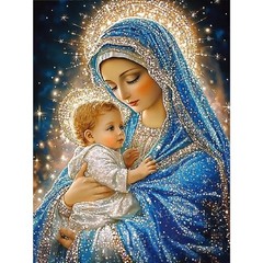 5D Jesus Diamond Art Kits for Adults Beginners, Virgin Mary Diamond Painting Kit