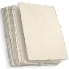 Handmade A5 Cream Mixed Media Paper with Deckle Edge – 5.8″ x 8.3″ – 150 GSM …