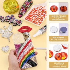 5000PCS SS6/2mm Crystal Rhinestones (Orange/Hyacinth) with 2Pcs 10ml B7000 Je…