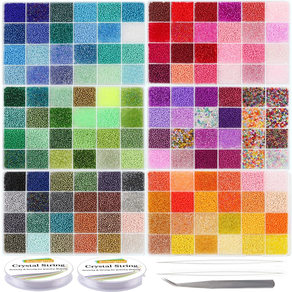Glass Seed Beads 2mm 400Pcs 144 Colors Jewelry Making DIY EuTengHao Small