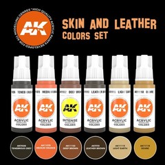 Skin & Leather 3G Acrylic Paint Set (6 Colors) 17ml Bottles