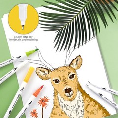 Dual Tip Brush Marker Pens for Adult Coloring Book Journaling Art Supplies