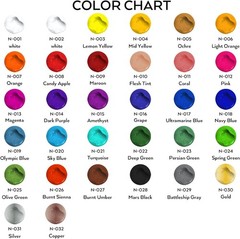 Nicpro 32 Colors Outdoor Acrylic Paint Bulk with Brush and Sponge, Knife,