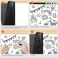 50 Sheets Carbon Paper Black Graphite Paper Transfer Tracing Paper and 5 Pieces