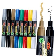 Bold Tip and Extra Fine Tip Paint Markers Waterproof Oil Paint pen 8 Colors