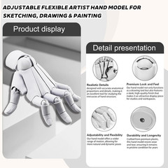 Flexible Hand Model Adjustable Artists Manikin Hand Figure Poseable Art Manne…