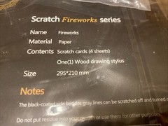 Yuelu Scratch Art Colorful FIREWORKS 4 Cards , 12” X8”