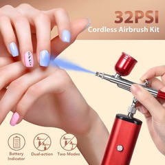 Airbrush Kit Compressor 32PSI Handheld Mini Portable High Pressure WEN01 Brushes