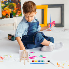 Mini Acrylic Paint Set with Canvas and Easel for Kids and Adults