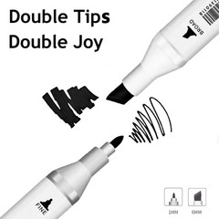 6pcs Black Alcohol Markers Set, Dual Tips Art Markers Drawing Sketched Double…
