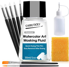 Watercolor Masking Fluid, Liquid Masking for Painting Watercolor Accessories wit