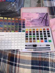 New Artistro Watercolor Paint Set, 48 Vivid Colors in Portable Box With Paper