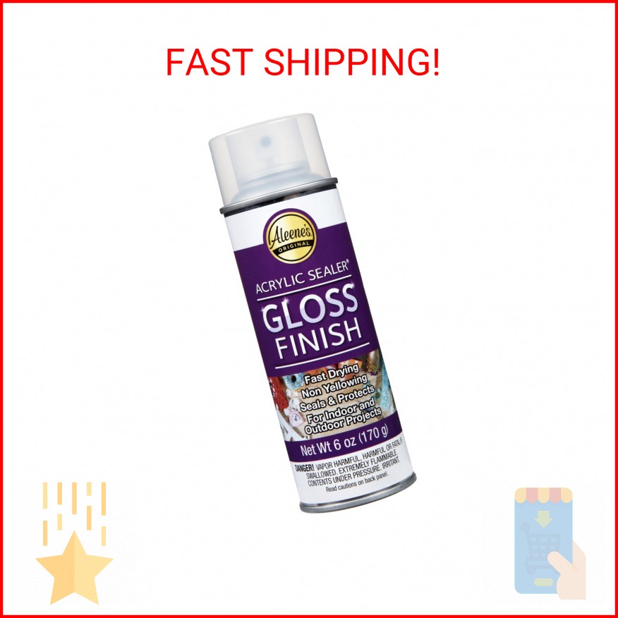 Aleene’s 26412 Spray Gloss Finish, 6 Oz Acrylic Sealer, Original Version, Clear