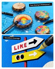 JusArt 60 Colors Automatic Ink Acrylic Paint Markers Dual Tip 3D Print Friendly!
