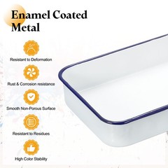 Butcher Tray 12″x8″x2″ Triple Enamel for Deep Rectangular Tray