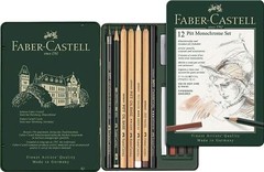 Faber-Castell Pitt Monochrome Pencil Drawing Tin Set 12pc
