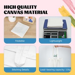 10 Pack Canvas Tote Bags Sublimation Blanks Reusable Shopping Craft