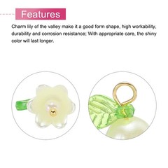 10PCS 13x14mm Acrylic Flower Charm Lily of the Valley Jewelry Yellow