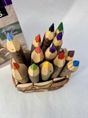 Vtg Inntrax Twig Crayons Natural Wood Bark Set Rustic Art Poland 12 + Xtra