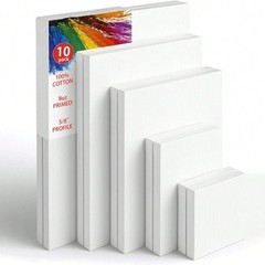 Premium 100 Cotton Stretched Canvas Set Multi Size White Primed Artist Canvas Bo