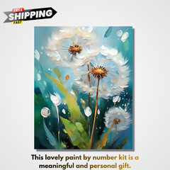 Dandelion Paint By Numbers Kit For Adults Beginner DIY Wall Art Decor 16×20
