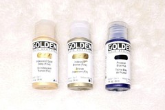 3 Golden Fluid Acrylic Metallic Gold Bronze Prussian Blue 1 Oz Paints Pretty