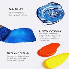 Professional Acrylic Paint Sets-20 Colors(75ml/2.54oz)-Heavy Body Acrylic Pai…