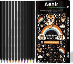 12 Colors Rainbow Pencils, Multi Colored Pencils Set for Adult Coloring, Profess