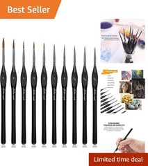 Versatile Mini Detail Brush Set: 10 Art Brushes for Nail, Model & Face Painting