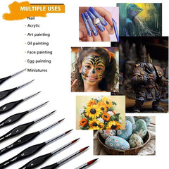 Golden Maple Detail Paint Brushes Set 10Pcs Miniature Brushes for Fine Detailing
