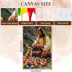 NAIMOER Easter Paint by Numbers Kits for Adults Beginner with Wooden Framed, Jes