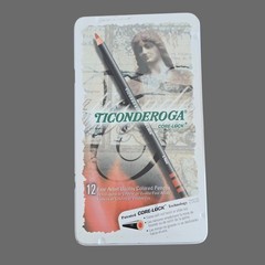 Dixon Ticonderoga Core Lock Artist Quality Colored Pencils Tin Box of 12