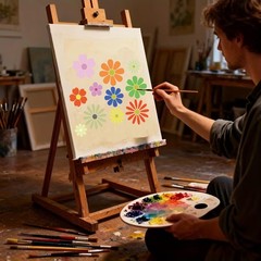 22pcs Large Flower Stencils for Painting, Plastic Reusable Floral white clear