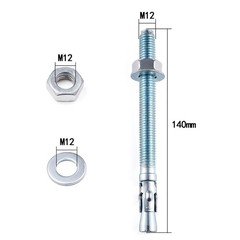 45 Pcs M12 x140mm Zinc Coated Wedge Anchors Concrete Bolts Anchors for Wall S…