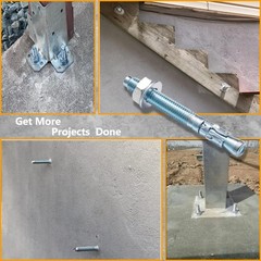 45 Pcs M12 x140mm Zinc Coated Wedge Anchors Concrete Bolts Anchors for Wall S…