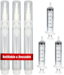 3 Pack 6Ml Refillable Touch up Paint Pens, Empty Paint Brush Pen for Walls, Smal