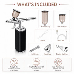 Cordless Airbrush Kit Compressor USB Single Action Nail Cake Makeup Model Paint
