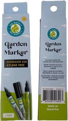 2 Pack Garden Marker Pen Permanent Markers Black UV Fade Resistant Marker Pen…