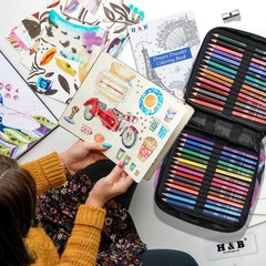 H & B 120 Colored Pencils Set, Art Pencil Kit for Adult Coloring,Oil Based Soft
